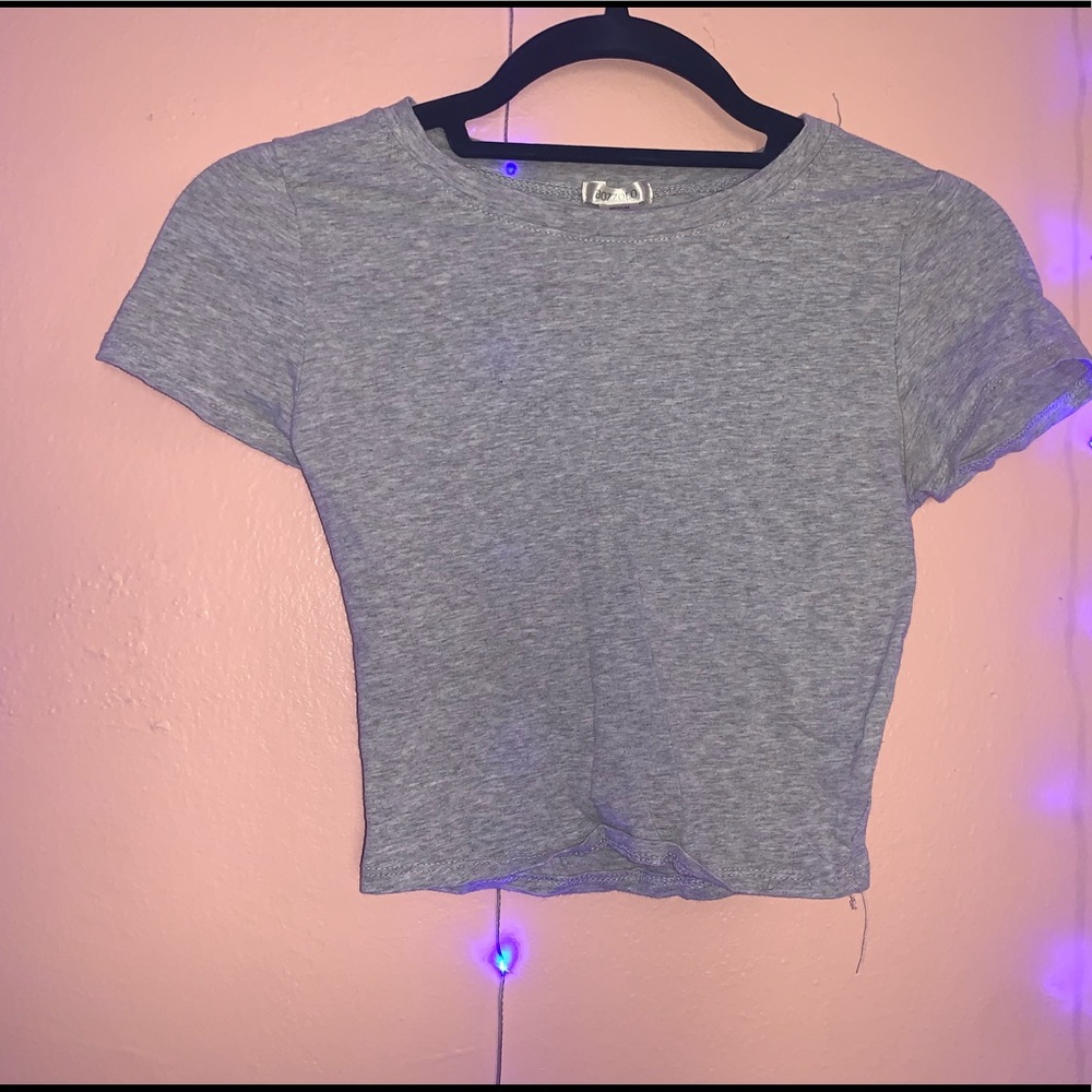 Plain Grey Crop Top